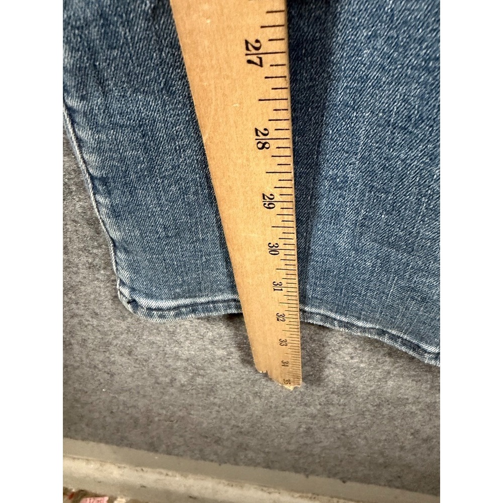 GOOD AMERICAN JEANS WOMEN 31 BLUE DISTRESSED THE GOOD FLARE DENIM STRETCH - Picture 4 of 7